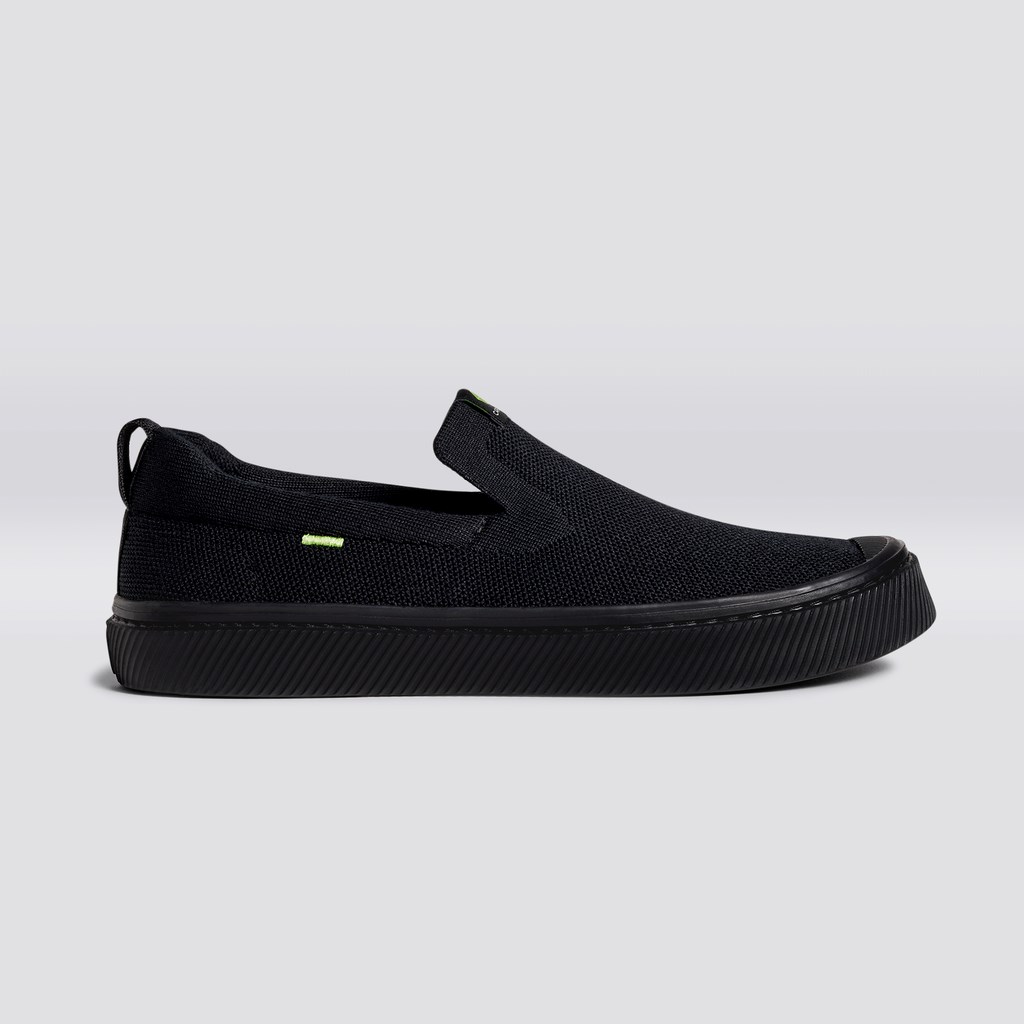 IBI Slip-On Cariuma Low Top Bamboo Weave Knit Noir Homme | QBJ-9094788